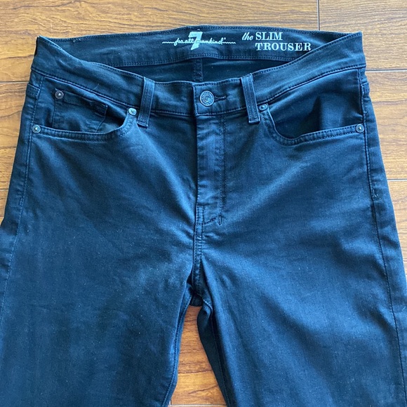 7 For All Mankind The Slim Trouser Black Jeans - Size 29 - Picture 2 of 11